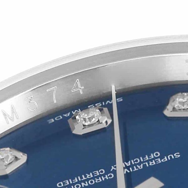 Rolex Datejust Steel White Gold Blue Diamond Dial Mens Watch 116234 - Image 6