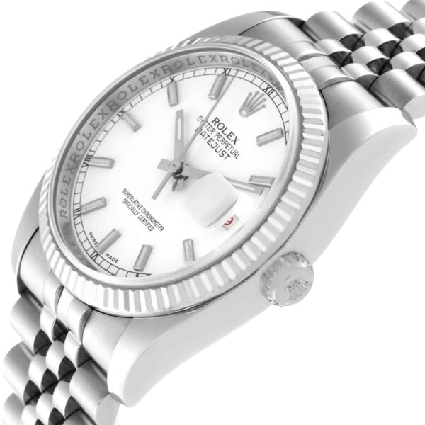 Rolex Datejust Steel White Gold Jubilee Bracelet Mens Watch 116234 - Image 9