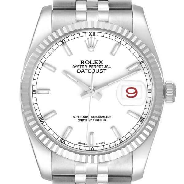 Rolex Datejust Steel White Gold Jubilee Bracelet Mens Watch 116234 - Image 11