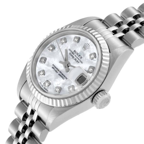 Rolex Datejust Steel White Gold Mother of Pearl Diamond Ladies Watch 79174 - Image 6