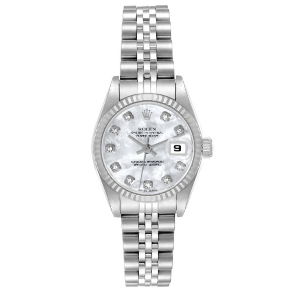 Rolex Datejust Steel White Gold Mother of Pearl Diamond Ladies Watch 79174 - Image 2