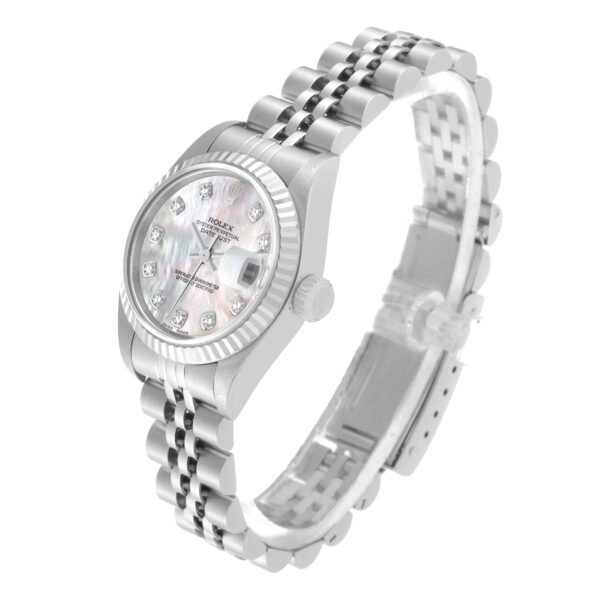 Rolex Datejust Steel White Gold Mother of Pearl Diamond Ladies Watch 79174 - Image 5