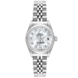 Rolex Datejust Steel White Gold Mother of Pearl Diamond Ladies Watch 79174