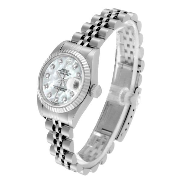 Rolex Datejust Steel White Gold Mother of Pearl Diamond Ladies Watch 79174 - Image 4