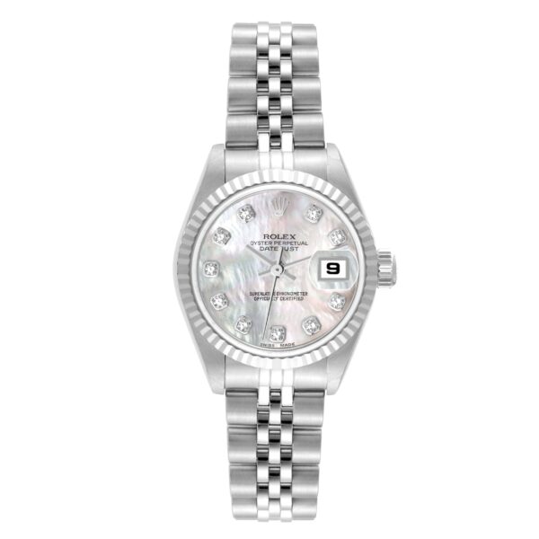 Rolex Datejust Steel White Gold Mother of Pearl Diamond Ladies Watch 79174 - Image 2