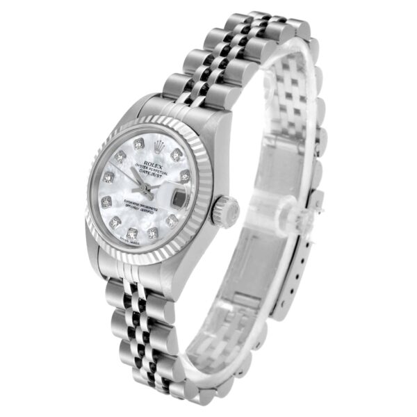 Rolex Datejust Steel White Gold Mother of Pearl Diamond Ladies Watch 79174 - Image 5
