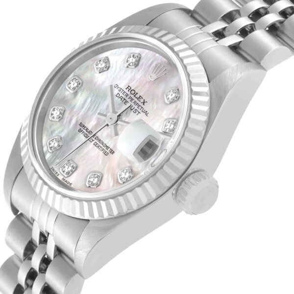 Rolex Datejust Steel White Gold Mother of Pearl Diamond Ladies Watch 79174 - Image 6