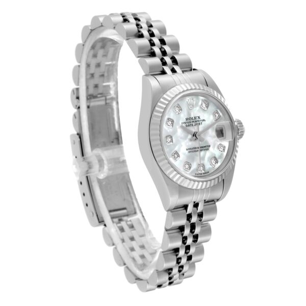 Rolex Datejust Steel White Gold Mother of Pearl Diamond Ladies Watch 79174 - Image 3