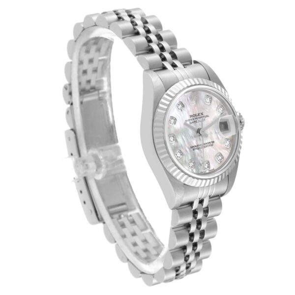 Rolex Datejust Steel White Gold Mother of Pearl Diamond Ladies Watch 79174 - Image 4