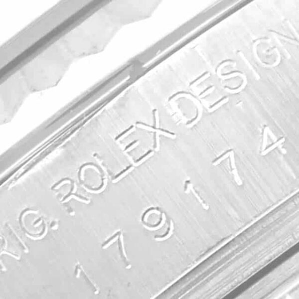 Rolex Datejust Steel White Gold Silver Diamond Dial Ladies Watch 179174 - Image 7
