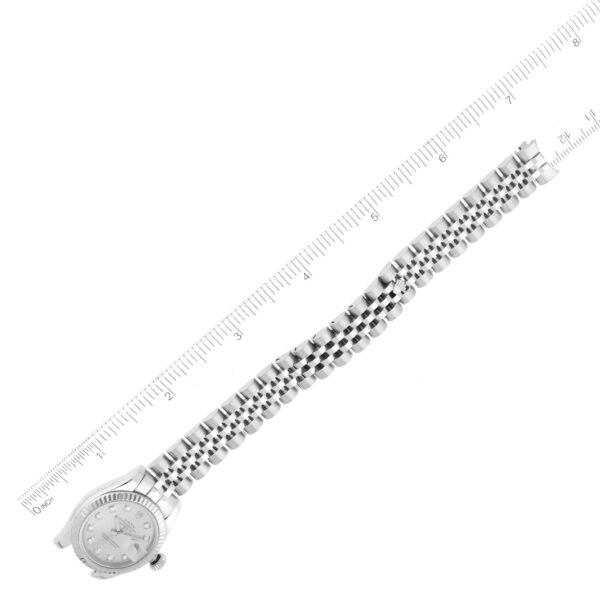Rolex Datejust Steel White Gold Silver Diamond Dial Ladies Watch 179174 - Image 10