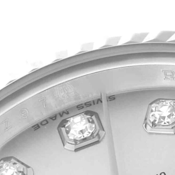 Rolex Datejust Steel White Gold Silver Diamond Dial Ladies Watch 179174 - Image 6