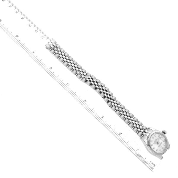 Rolex Datejust Steel White Gold Silver Diamond Dial Ladies Watch 179174 - Image 11