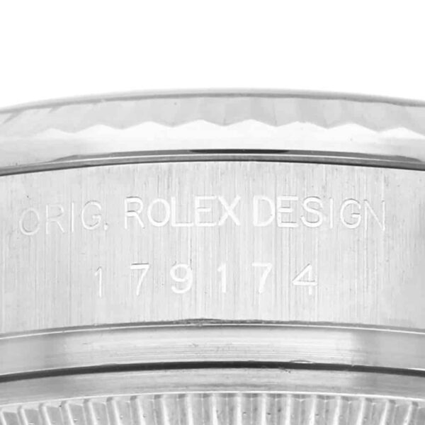 Rolex Datejust Steel White Gold Silver Diamond Dial Ladies Watch 179174 - Image 7
