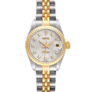 Rolex Datejust Steel Yellow Gold Anniversary Diamond Dial Ladies Watch 69173