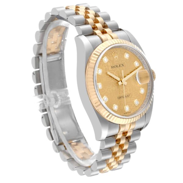 Rolex Datejust Steel Yellow Gold Anniversary Diamond Dial Mens Watch 116233 - Image 4