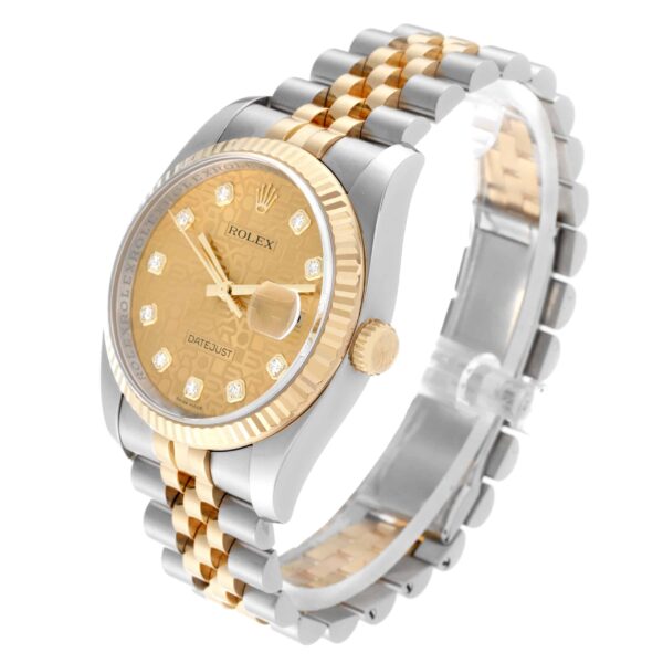 Rolex Datejust Steel Yellow Gold Anniversary Diamond Dial Mens Watch 116233 - Image 5