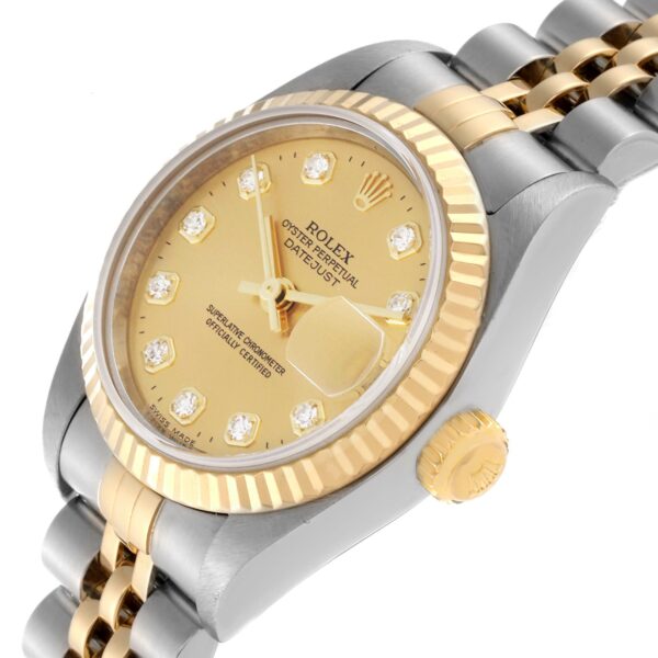 Rolex Datejust Steel Yellow Gold Champagne Diamond Dial Watch 79173 - Image 5
