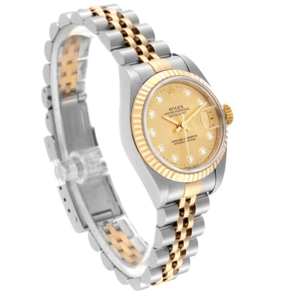 Rolex Datejust Steel Yellow Gold Champagne Diamond Dial Watch 79173 - Image 3