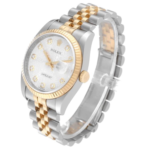 Rolex Datejust Steel Yellow Gold Diamond Dial Mens Watch 116233 - Image 5