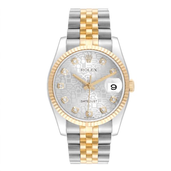 Rolex Datejust Steel Yellow Gold Diamond Dial Mens Watch 116233 - Image 2