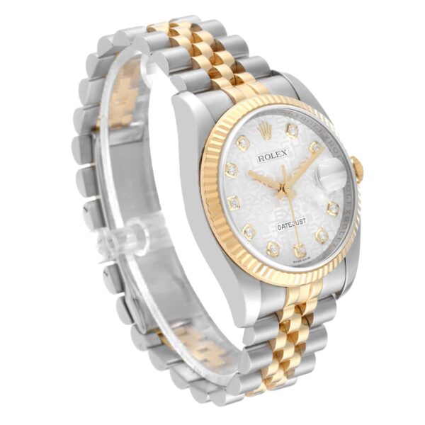 Rolex Datejust Steel Yellow Gold Diamond Dial Mens Watch 116233 - Image 4
