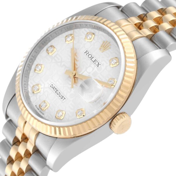 Rolex Datejust Steel Yellow Gold Diamond Dial Mens Watch 116233 - Image 6