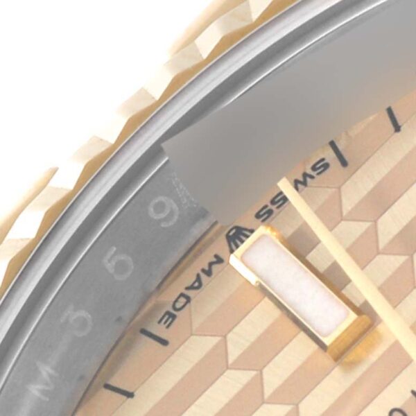 Rolex Datejust Steel Yellow Gold Golden Fluted Motif Dial Mens Watch 126233 - Image 6