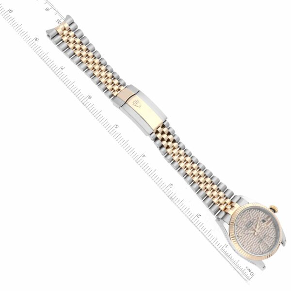 Rolex Datejust Steel Yellow Gold Golden Fluted Motif Dial Mens Watch 126233 - Image 10