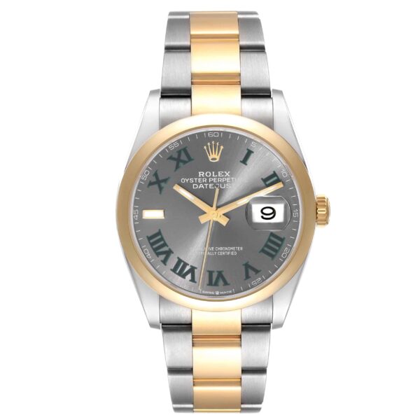 Rolex Datejust Steel Yellow Gold Wimbledon Dial Mens Watch 126203 Box Card - Image 2