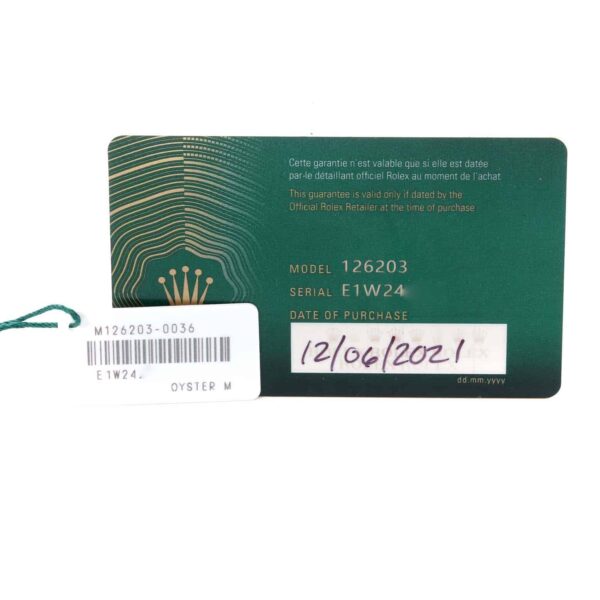 Rolex Datejust Steel Yellow Gold Wimbledon Dial Mens Watch 126203 Box Card - Image 11
