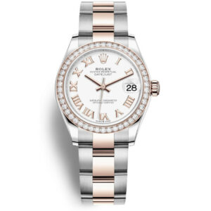 Rolex Datejust White Dial Automatic Ladies Steel and Everose Gold Oyster Watch 278381WRO