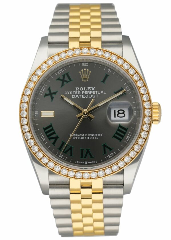 Rolex Datejust Wimbledon 126283RBR Diamond Bezel Box & Papers