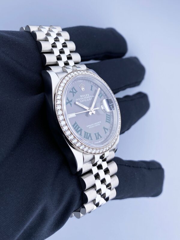 Rolex Datejust Wimbledon 126284RBR Diamond Mens Watch Box Papers - Image 4