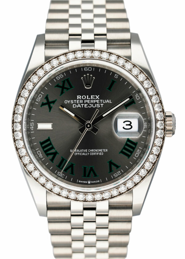 Rolex Datejust Wimbledon 126284RBR Diamond Mens Watch Box Papers - Image 12