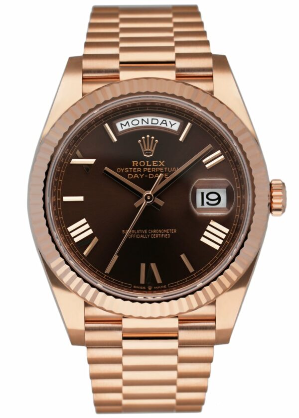 Rolex Day-Date 228235 18K Rose Gold Men's Watch Box & papers