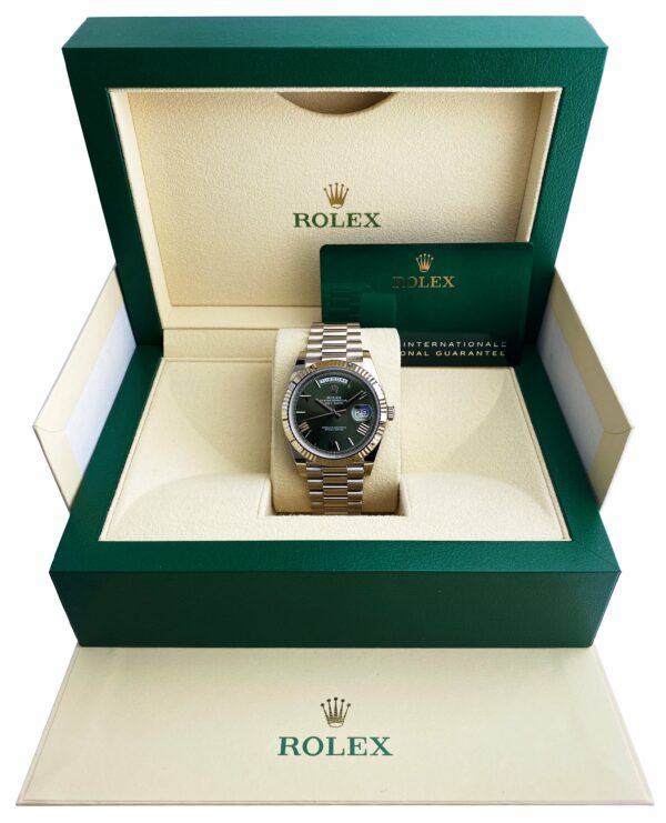 Rolex Day-Date 228239 Olive Dial 18K White Gold Mens Watch Box Papers - Image 2