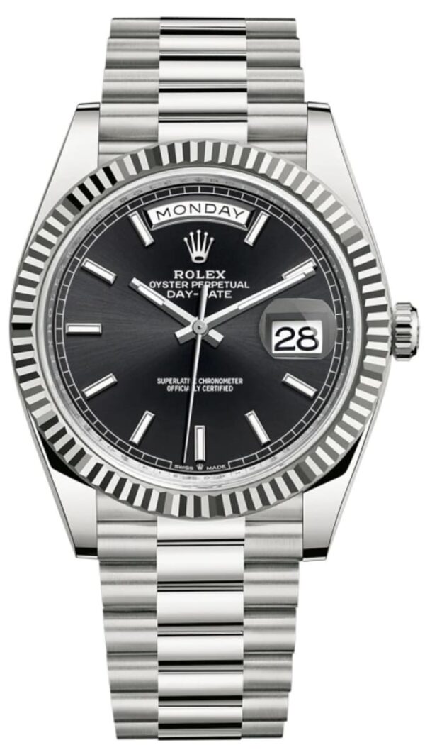 Rolex Day-Date 40 18K White Gold Black Dial Men's Watch M228239-0004