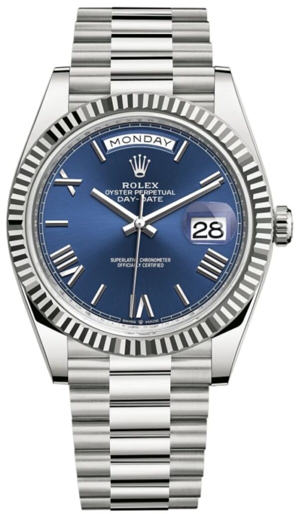 Rolex Day-Date 40 18K White Gold Blue Dial Men's Watch M228239-0007