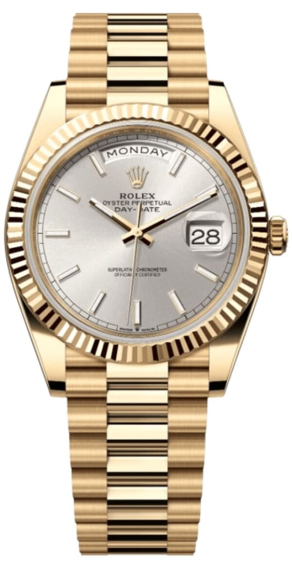 Rolex Day-Date 40 Automatic Silver Dial 18K Yellow Gold Men's Watch M228238-0066