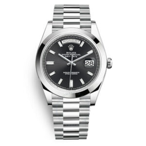 Rolex Day Date 40 Black Diamond Dial Automatic Men's Platinum President Watch 228206BKDP