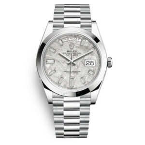 Rolex Day Date 40 Meteorite Diamond Dial Automatic Men's Platinum President Watch 228206MTDP