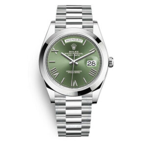 Rolex Day Date 40 Olive Green Dial Automatic Men's Platinum President Watch 228206GNSRP