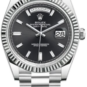 Rolex Day-Date 40 Platinum Black Diamond Dial Men's Watch M228236-0004