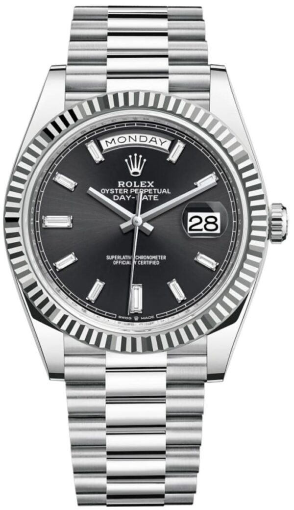 Rolex Day-Date 40 Platinum Black Diamond Dial Men's Watch M228236-0004