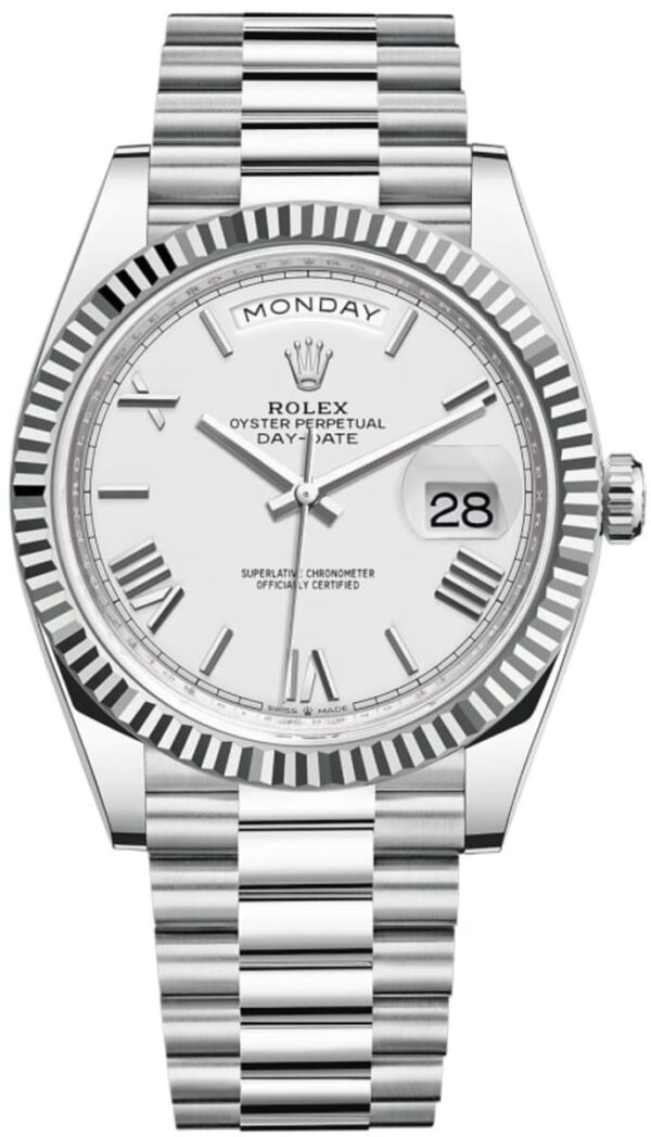 Rolex Day-Date 40 Platinum White Dial Men's Watch M228236-0010