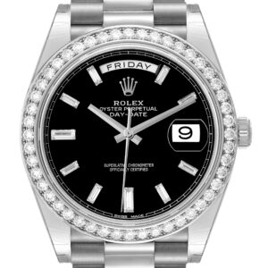 Rolex Day-Date 40 President White Gold Diamond Mens Watch 228349 Unworn