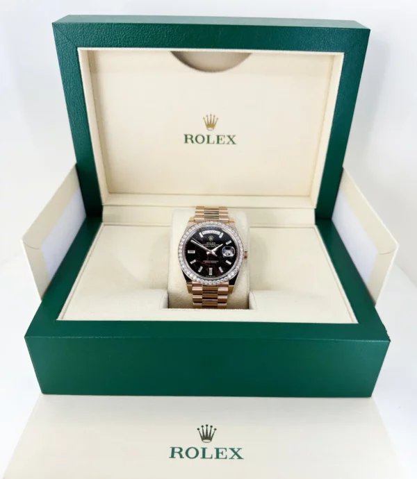 Rolex Day-Date 40 Rose Gold Eisenkiesel Diamond Dial & Diamond Bezel President Bracelet  228345RBR - Image 2