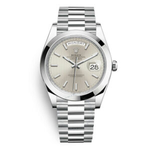 Rolex Day Date 40 Silver Dial Automatic Men's Platinum President Watch 228206SSP