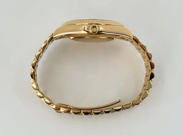 Rolex Day-Date 41 Yellow Gold Champagne Diamond Dial & Fluted Bezel President Bracelet  218238 - Image 7